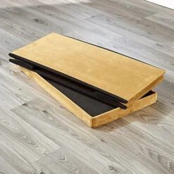 Home Source Flat Velvet Folding Storage Ottoman Mustard Yellow -Diy Shop home source flat velvet folding storage ottoman mustard yellow5056065441208 04c MP