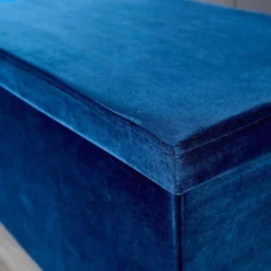 Home Source Flat Velvet Folding Storage Ottoman Navy Blue -Diy Shop home source flat velvet folding storage ottoman navy blue5056065441215 03c MP