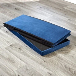 Home Source Flat Velvet Folding Storage Ottoman Navy Blue -Diy Shop home source flat velvet folding storage ottoman navy blue5056065441215 04c MP