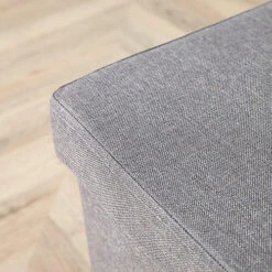 Home Source Folding Storage Linen Ottoman Grey -Diy Shop home source folding storage linen ottoman grey5056065432862 03c MP