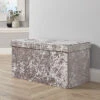 Home Source Sofia Crushed Velvet Folding Storage Ottoman Ice Silver -Diy Shop home source sofia crushed velvet folding storage ottoman ice silver5056065432824 01c MP