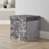 Home Source Sofia Crushed Velvet Square Folding Storage Ottoman Ice Grey -Diy Shop home source sofia crushed velvet square folding storage ottoman ice grey5056065432756 01c MP