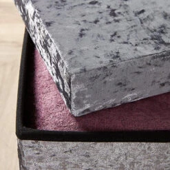 Home Source Sofia Crushed Velvet Square Folding Storage Ottoman Ice Grey -Diy Shop home source sofia crushed velvet square folding storage ottoman ice grey5056065432756 03c MP