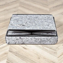 Home Source Sofia Crushed Velvet Square Folding Storage Ottoman Ice Grey -Diy Shop home source sofia crushed velvet square folding storage ottoman ice grey5056065432756 04c MP