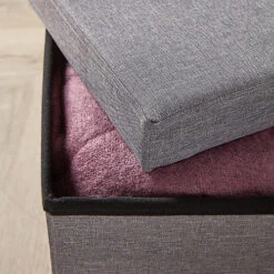 Home Source Sofia Fabric Square Folding Ottoman Grey -Diy Shop home source sofia fabric square folding ottoman grey5056065432787 03c MP