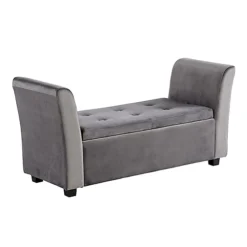 Home Source Verona Sleigh Style Velvet Window Bench Storage Seat Grey 9 Home Source Verona Sleigh Style Velvet Window Bench Storage Seat Grey -Diy Shop home source verona sleigh style velvet window bench storage seat grey5056065436105 06c MP
