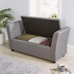 Home Source Verona Sleigh Style Window Bench Storage Seat Charcoal Grey -Diy Shop home source verona sleigh style window bench storage seat charcoal grey5056065436112 02c MP