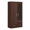 Imperial 2 Door 3 Drawer Glazed Display Cabinet In Dark Mahogany Melamine -Diy Shop imperial 2 door 3 drawer glazed display cabinet in dark mahogany melamine5900355032211 01c MP