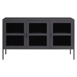 Interiors By Premier Acier Three Door Grey Sideboard