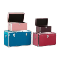 Interiors By Premier Multicoloured Rectangular Trunks Set Of 4 -Diy Shop interiors by premier multicoloured rectangular trunks set of 45018705757292 03c MP