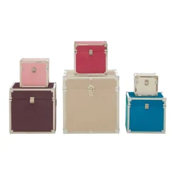 Interiors By Premier Multicoloured Square Trunks Set Of 6