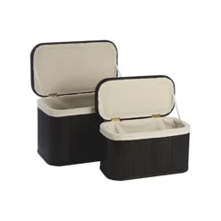 Interiors By Premier Ottoman Black Bamboo Storage Seats -Diy Shop interiors by premier ottoman black bamboo storage seats5018705637013 03c MP