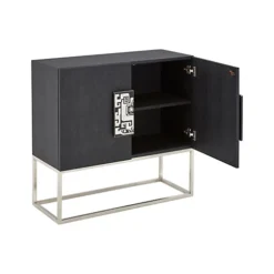 Interiors By Premier Pacific Black Faux Shark Skin Large Cabinet -Diy Shop interiors by premier pacific black faux shark skin large cabinet5018705362878 03c MP