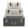 Interiors By Premier Parley Set Of Three Assorted Grey Storage Trunks -Diy Shop interiors by premier parley set of three assorted grey storage trunks5018705963419 01c MP