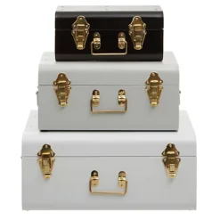 Interiors By Premier Parley Set Of Three Monochrome Storage Trunks
