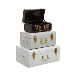 Interiors By Premier Parley Set Of Three Monochrome Storage Trunks -Diy Shop interiors by premier parley set of three monochrome storage trunks5018705963365 03c MP