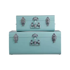 Interiors By Premier Parley Set Of Two Green Storage Trunks