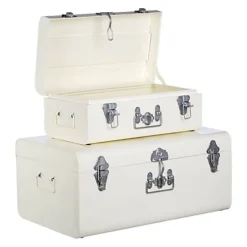 Interiors By Premier Parley Set Of Two Ivory Storage Trunks -Diy Shop interiors by premier parley set of two ivory storage trunks5018705345949 03c MP