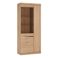 Kensington Tall 3 Door Display Cabinet In Oak