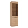 Kensington Tall Narrow 2 Door Glazed Display Cabinet (RHD) In Oak -Diy Shop kensington tall narrow 2 door glazed display cabinet rhd in oak5900355033010 01c MP