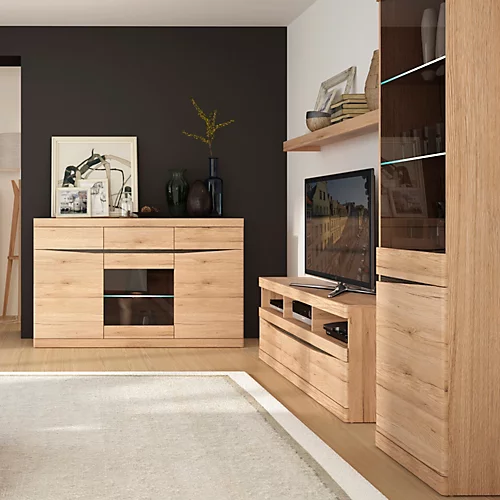 Kensington Tall Narrow 2 Door Glazed Display Cabinet (RHD) In Oak 5 Kensington Tall Narrow 2 Door Glazed Display Cabinet (RHD) In Oak - Image 3