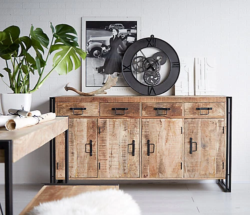 Kingwood Upcycled Industrial Wood & Metal Extra Large Sideboard 4 Kingwood Upcycled Industrial Wood & Metal Extra Large Sideboard - Image 2