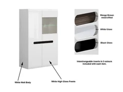 Large Display Cabinet Glass Door Unit Buffet With LED Light White Gloss Azteca 8 Large Display Cabinet Glass Door Unit Buffet With LED Light White Gloss Azteca -Diy Shop large display cabinet glass door unit buffet with led light white gloss azteca5060958045602 03c MP