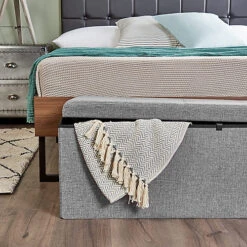 Large Grey Folding Ottoman Storage Box/Chest -Diy Shop large grey folding ottoman storage box chest5060619465046 02c MP