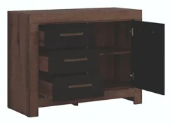 Large Sideboard Cabinet Unit Dark Oak Black Effect Drawer Storage Cupboard Balin -Diy Shop large sideboard cabinet unit dark oak black effect drawer storage cupboard balin5060958044063 02c MP