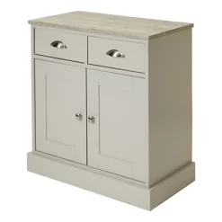 Letvica Matt Grey Chipboard 2 Door 2 Drawer Small Shaker Sideboard (H)771mm (W)737mm (D)408mm