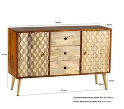 Lexus 3 Drawers & 2 Doors Large Sideboard -Diy Shop lexus 3 drawers 2 doors large sideboard5059368552831 04c MP