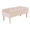 Livingandhome Beige Velvet Ottoman Bench Storage Footstool With Rubber Wooden Leg 1000x400x460mm 1 Livingandhome Beige Velvet Ottoman Bench Storage Footstool With Rubber Wooden Leg 1000x400x460mm -Diy Shop livingandhome beige velvet ottoman bench storage footstool with rubber wooden leg 1000x400x460mm0735940279666 01c MP
