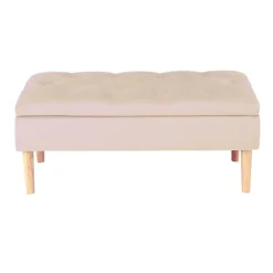 Livingandhome Beige Velvet Ottoman Bench Storage Footstool With Rubber Wooden Leg 1000x400x460mm 8 Livingandhome Beige Velvet Ottoman Bench Storage Footstool With Rubber Wooden Leg 1000x400x460mm -Diy Shop livingandhome beige velvet ottoman bench storage footstool with rubber wooden leg 1000x400x460mm0735940279666 03c MP
