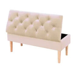 Livingandhome Beige Velvet Ottoman Bench Storage Footstool With Rubber Wooden Leg 1000x400x460mm 9 Livingandhome Beige Velvet Ottoman Bench Storage Footstool With Rubber Wooden Leg 1000x400x460mm -Diy Shop livingandhome beige velvet ottoman bench storage footstool with rubber wooden leg 1000x400x460mm0735940279666 04c MP