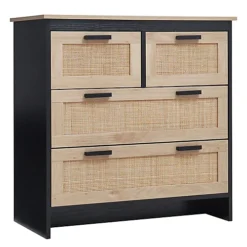 Livingandhome Rattan Effect Storage Sideboard Cabinet Cupboard With 4 Drawers -Diy Shop livingandhome rattan effect storage sideboard cabinet cupboard with 4 drawers0735940246705 03c MP