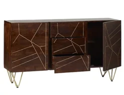 Loft Dark Mango Wood 3 Drawers 2 Door Medium Sideboard -Diy Shop loft dark mango wood 3 drawers 2 door medium sideboard5059368575687 03c MP