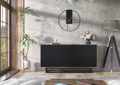 Loft Retro Industrial Sideboard Vintage Oak TV Unit Cabinet Cupboard TV Stand 4 Loft Retro Industrial Sideboard Vintage Oak TV Unit Cabinet Cupboard TV Stand - Image 2