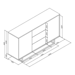 Loft Retro Industrial Sideboard Vintage Oak TV Unit Cabinet Cupboard TV Stand 8 Loft Retro Industrial Sideboard Vintage Oak TV Unit Cabinet Cupboard TV Stand -Diy Shop loft retro industrial sideboard vintage oak tv unit cabinet cupboard tv stand5060970909395 03c MP