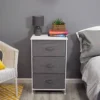 Lotte 3 Drawer Storage Chest In Grey Linen