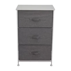 Lotte 3 Drawer Storage Chest In Grey Linen -Diy Shop lotte 3 drawer storage chest in grey linen5056413101495 04c MP