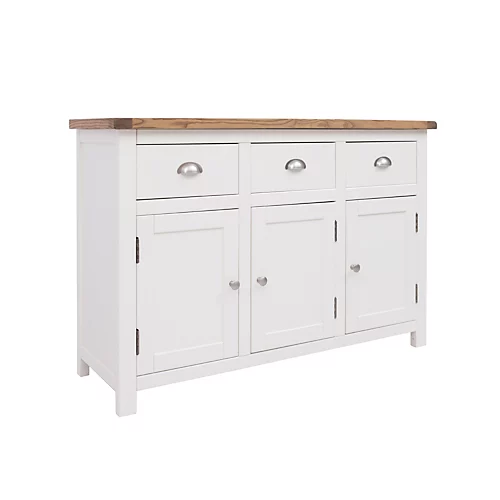 Lovere Off White 3 Drawer 3 Door Sideboard Chrome Cup Handle 4 Lovere Off White 3 Drawer 3 Door Sideboard Chrome Cup Handle - Image 2