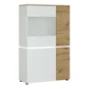 Luci 4 Door Low Display Cabinet (including LED Lighting) In White And Oak 2 Luci 4 Door Low Display Cabinet (including LED Lighting) In White And Oak -Diy Shop luci 4 door low display cabinet including led lighting in white and oak5900355115075 01c MP