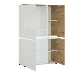 Luci 4 Door Low Display Cabinet (including LED Lighting) In White And Oak -Diy Shop luci 4 door low display cabinet including led lighting in white and oak5900355115075 03c MP