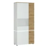 Luci 4 Door Tall Display Cabinet LH (including LED Lighting) In White And Oak -Diy Shop luci 4 door tall display cabinet lh including led lighting in white and oak5900355115068 01c MP
