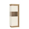Lyon Narrow Display Cabinet (LHD) 164.1cm High In Riviera Oak/White High Gloss -Diy Shop lyon narrow display cabinet lhd 164 1cm high in riviera oak white high gloss5900355041046 01c MP