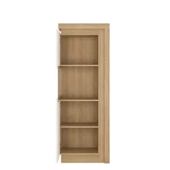 Lyon Narrow Display Cabinet (LHD) 164.1cm High In Riviera Oak/White High Gloss -Diy Shop lyon narrow display cabinet lhd 164 1cm high in riviera oak white high gloss5900355041046 04c MP