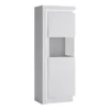 Lyon Narrow Display Cabinet (RHD) 164.1cm High (including LED Lighting) In White And High Gloss -Diy Shop lyon narrow display cabinet rhd 164 1cm high including led lighting in white and high gloss5900355143405 01c MP