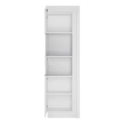 Lyon Tall Narrow Display Cabinet (LHD) (including LED Lighting) In White And High Gloss -Diy Shop lyon tall narrow display cabinet lhd including led lighting in white and high gloss5900355143436 03c MP