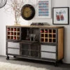 Lyynet Industrial Solid Wood And Reclaimed Metal Wine Bar Sideboard With Wheels -Diy Shop lyynet industrial solid wood and reclaimed metal wine bar sideboard with wheels5059368574291 01c MP