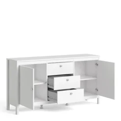 Madrid Sideboard 2 Doors + 3 Drawers In White -Diy Shop madrid sideboard 2 doors 3 drawers in white5713035069045 04c MP